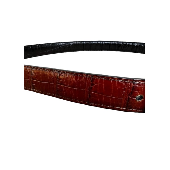 Brighton reversible Brown/Black Leather croc Print  belt XL 36 - Picture 7 of 8
